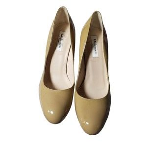 L.K. Bennett Size 39.5 Tan Leather 4" Pumps AS IS No Box
